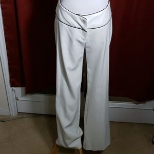 Clockhouse White pants with blk trim, wide leg